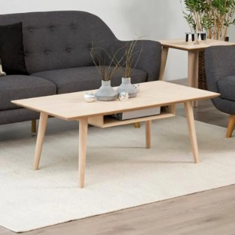 Canton Coffee Table with Undershelf - White Oak