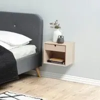 Canton Large Wall Hung Bedside Cabinet - White Oak