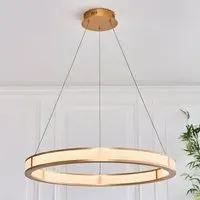 Canton LED Round Pendant Light - Brushed Gold, Metal