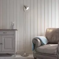 Canton Metal Floor Lamp with Adjustable Arm - Bright Nickel