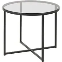 Canton Round Side Table - Black, Smoked Glass alternate view