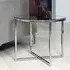 Canton Round Side Table - Clear Glass, Chrome Steel