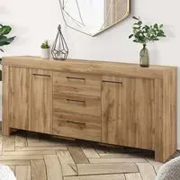 Canton Wooden Sideboard with 2 Doors 3 Drawers - Oak