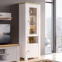 Canyon LED Tall Display Cabinet with 2 Doors - White, Oak