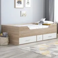 Canyon Wooden Cabin Children Bed with Storage - White, Oak