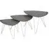 Capella Nest of 3 Tables with Metal Legs - Stone, Wood
