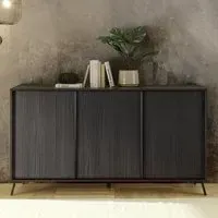 Cappy 3-Door Sideboard - Black, Wood