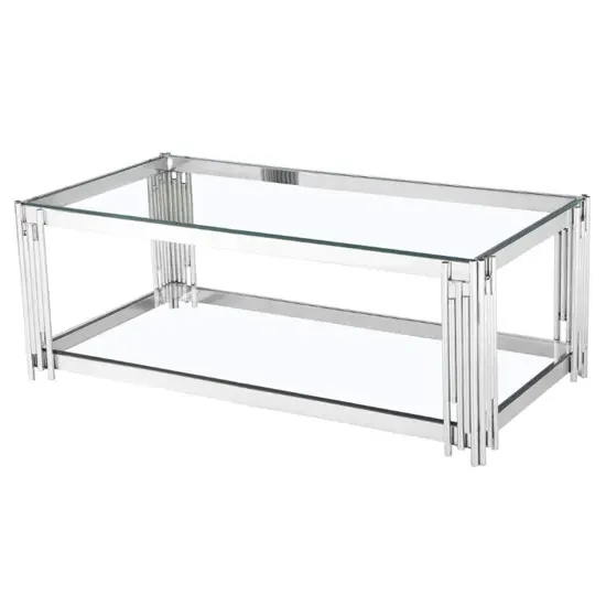 Cappy Coffee Table - Clear Glass, Silver Metal product
