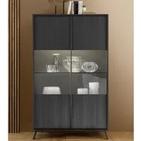 Cappy Display Cabinet with LED - Black, Wood