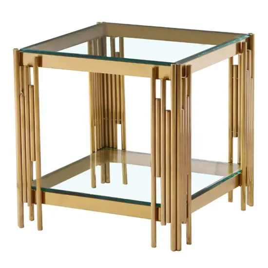 Cappy Lamp Table - Clear Glass, Gold Metal product