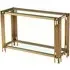 Cappy Rectangular Console Table - Clear Glass, Gold Metal
