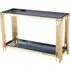 Cappy Rectangular Console Table - Grey Glass, Gold Metal