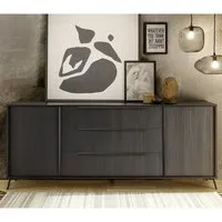 Cappy Sideboard with 2 Doors 3 Drawers - Black, Wood