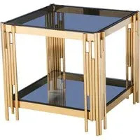 Cappy Square Lamp Table - Grey, Glass