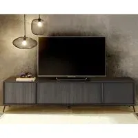Cappy TV Stand with 4 Doors - Black, Wood