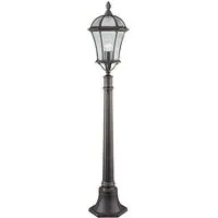 Capri Outdoor Glass Post Light - Rustic Brown, Aluminium