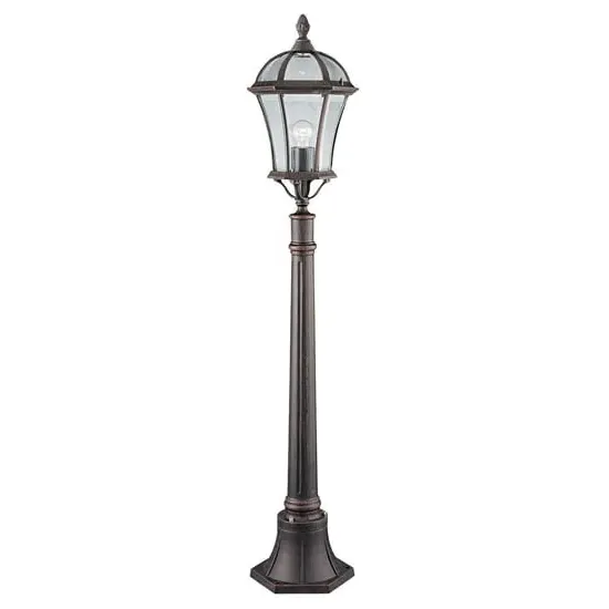Capri Outdoor Glass Post Light - Rustic Brown, Aluminium