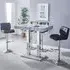 Caprice Bar Table with 4 Candid Black Stools - Grey, MDF