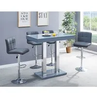 Caprice Bar Table with 4 Coco Stools - Grey