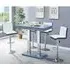 Caprice Bar Table with 4 Copez Stools - Grey, Glass