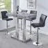 Caprice Bar Table with 4 Ripple Black Stools - Grey, MDF