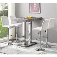 Caprice Bar Table with 4 Ripple Stools - Concrete Effect
