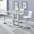 Caprice Diva Bar Table with 4 Ripple Stools - White, Marble Effect