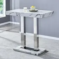 Caprice High Gloss Bar Table - Diva Marble Effect