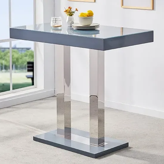 Caprice High Gloss Bar Table - Grey