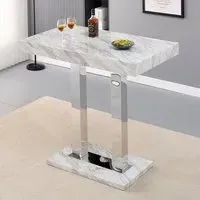 Caprice High Gloss Bar Table - Magnesia Marble Effect