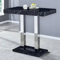 Caprice High Gloss Bar Table - Milano Marble Effect