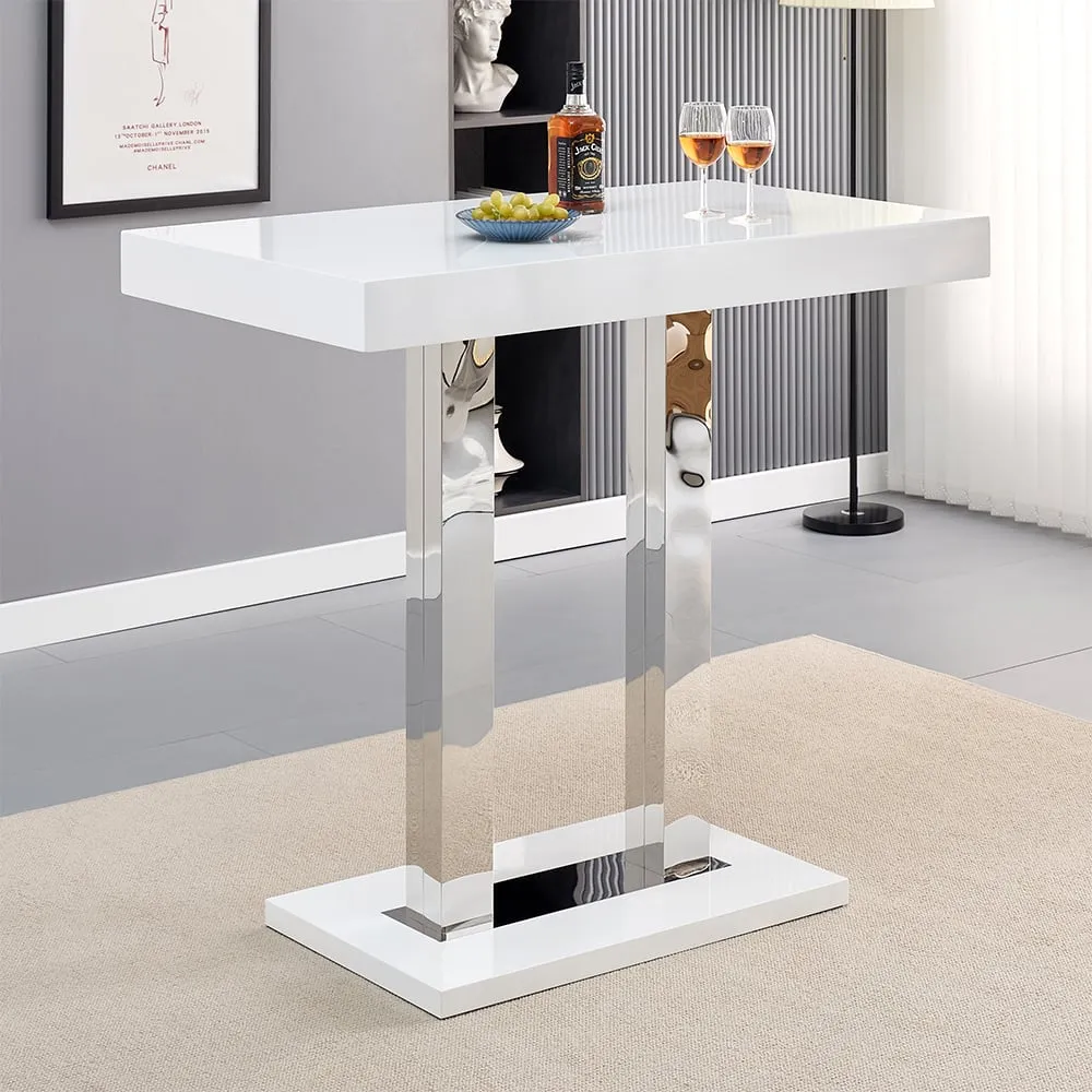 Caprice High Gloss Bar Table - White