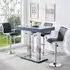 Caprice High Gloss Bar Table with 4 Ritz Stools - Grey, White