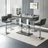 Caprice Large Bar Table with 6 Candid Stools - Grey, Concrete
