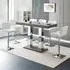 Caprice Large Bar Table with 6 Candid Stools - White, Concrete Effect