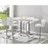 Caprice Large Bar Table with 6 Candid Stools - White, High Gloss