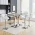 Caprice Large Bar Table with 6 Candid Stools - White, MDF