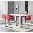 Caprice Large Bar Table with 6 Coco Stools - White, Bordeaux