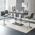Caprice Large Bar Table with 6 Ripple Stools - Concrete Effect, Grey