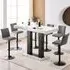 Caprice Large Bar Table with 6 Ripple Stools - Grey, Marble