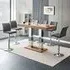 Caprice Large Bar Table with 6 Ripple Stools - Oak Effect, Grey