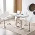 Caprice Large Bar Table with 6 Ripple Stools - White