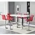 Caprice Large Bar Table with 6 Ripple Stools - White, Bordeaux