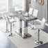 Caprice Large Bar Table with 6 Ripple Stools - White, MDF