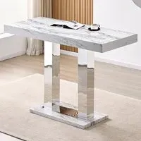 Caprice Large High Gloss Bar Table - Filo Marble Effect