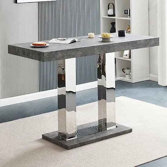 Caprice Large Rectangular Bar Table - Concrete Effect