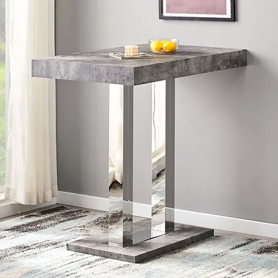Caprice Rectangular Bar Table - Concrete Effect