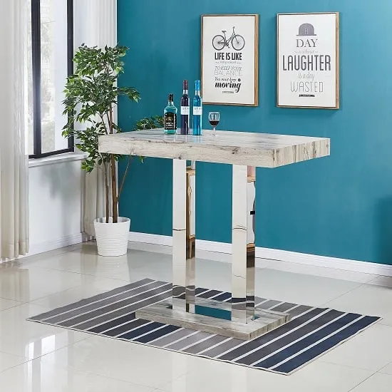 Caprice Rectangular Bar Table - Grey Oak image