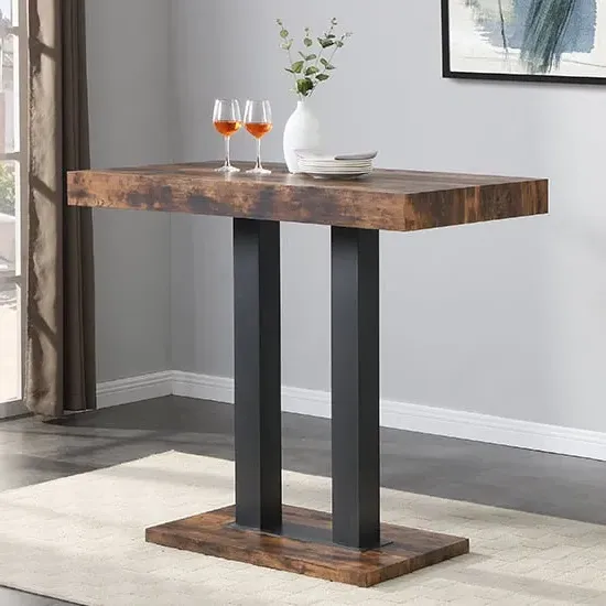 Caprice Rectangular Bar Table - Rustic Oak