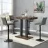 Caprice Small Bar Table with 4 Ripple Grey Stools - Oak, Black